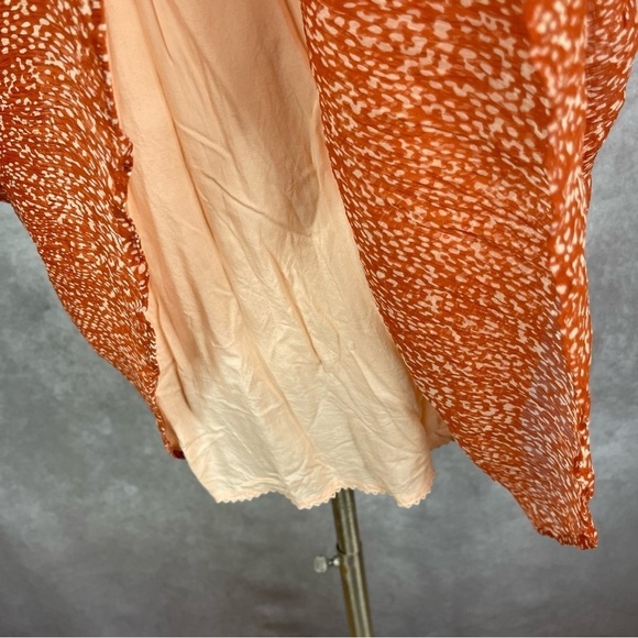 Maeve x Anthropologie Adrian Sheer Tunic Dress In Dark Orange Women's Size S - Picture 9 of 10